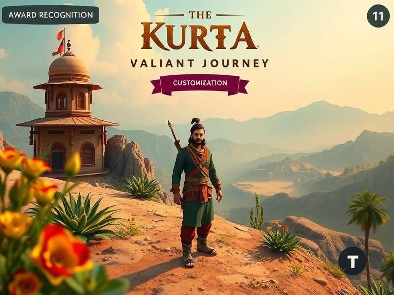 Kurta Valiant Journey gameplay screenshot showing character in Indian landscape